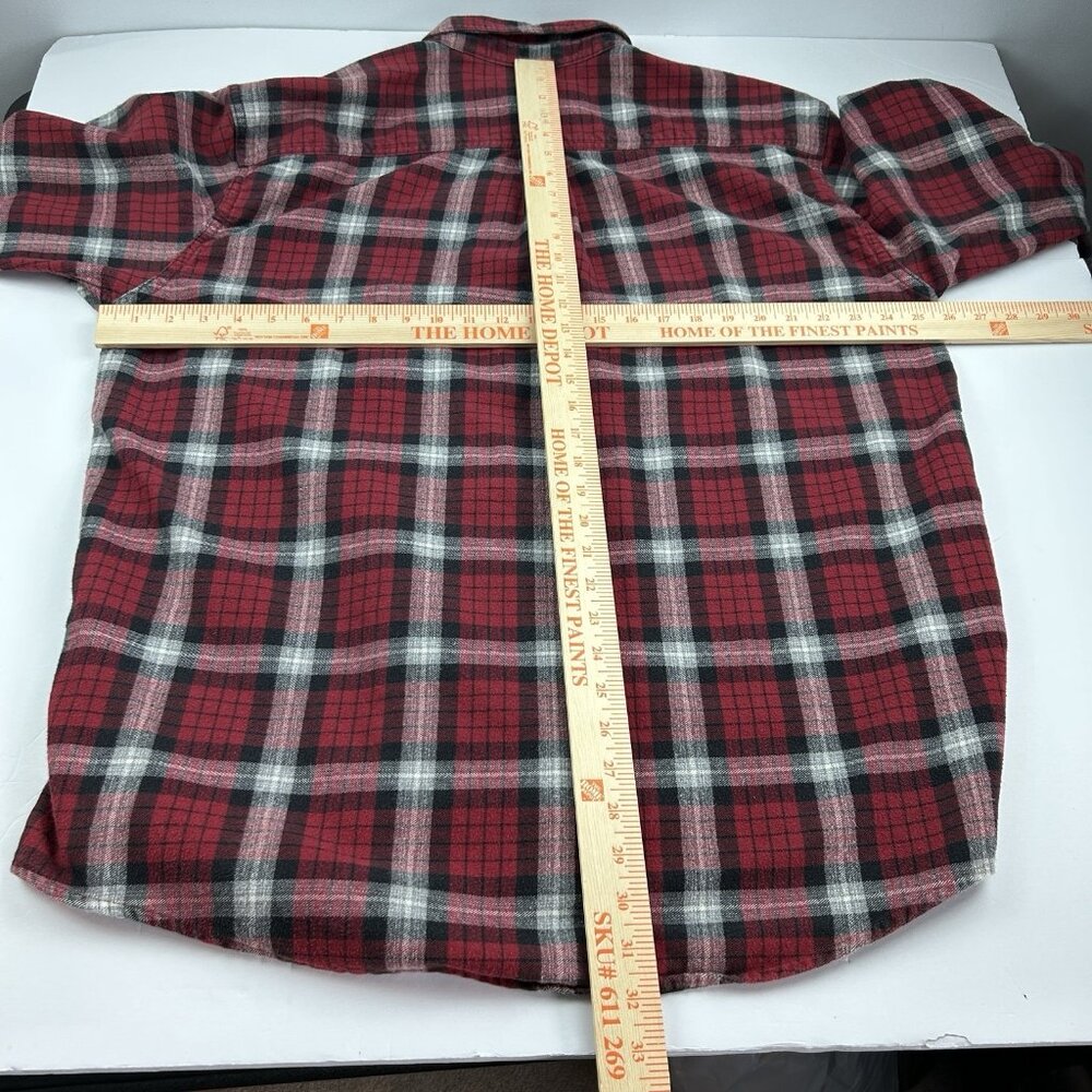 Vintage LL Bean Button Down Pocket Flannel Shirt Mens XL Plaid Purple OMT30 - Picture 4 of 9
